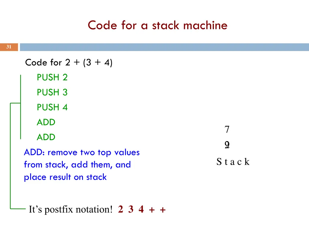 code for a stack machine 1