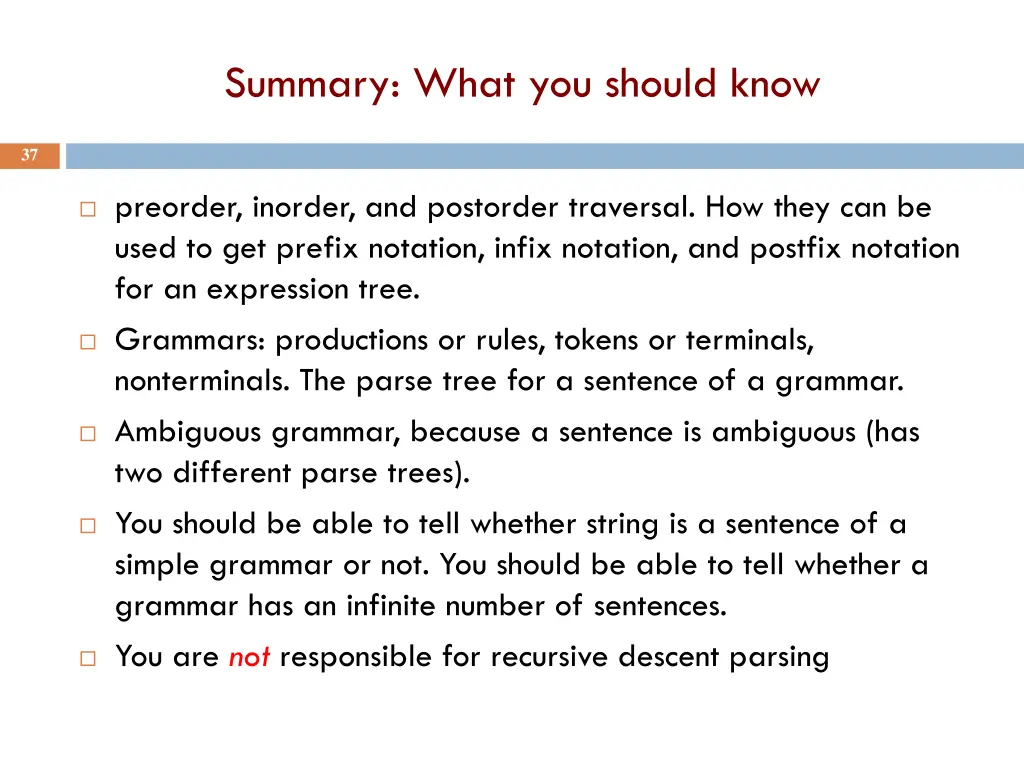 summary what you should know