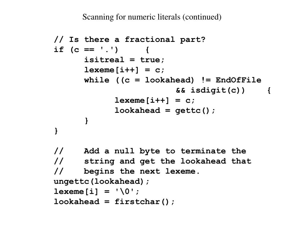scanning for numeric literals continued 1