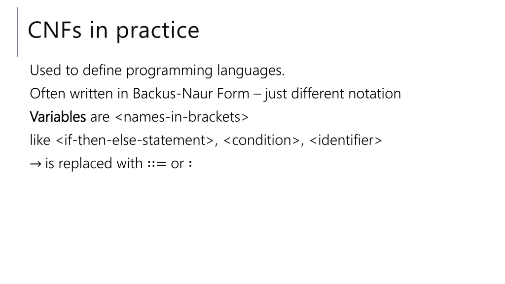 cnfs in practice