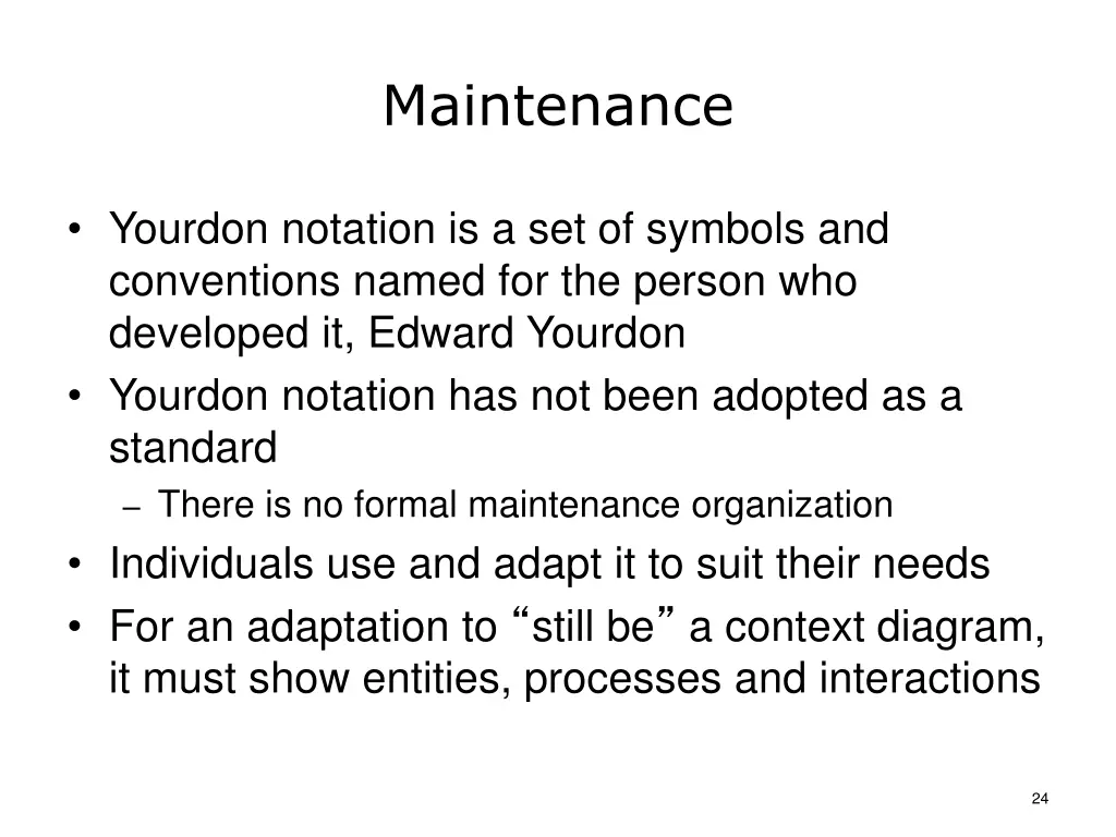 maintenance