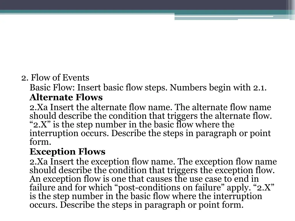 2 flow of events basic flow insert basic flow