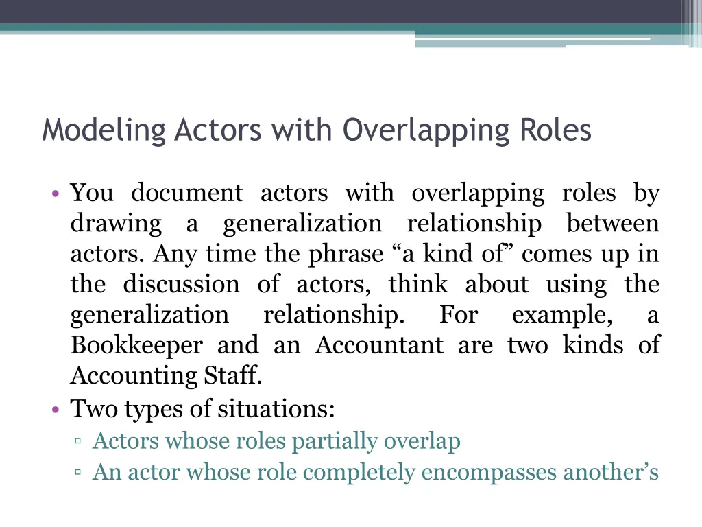 modeling actors with overlapping roles