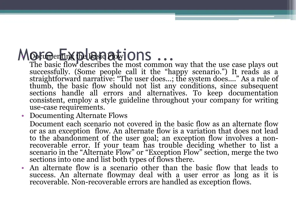 more explanations the basic flow describes