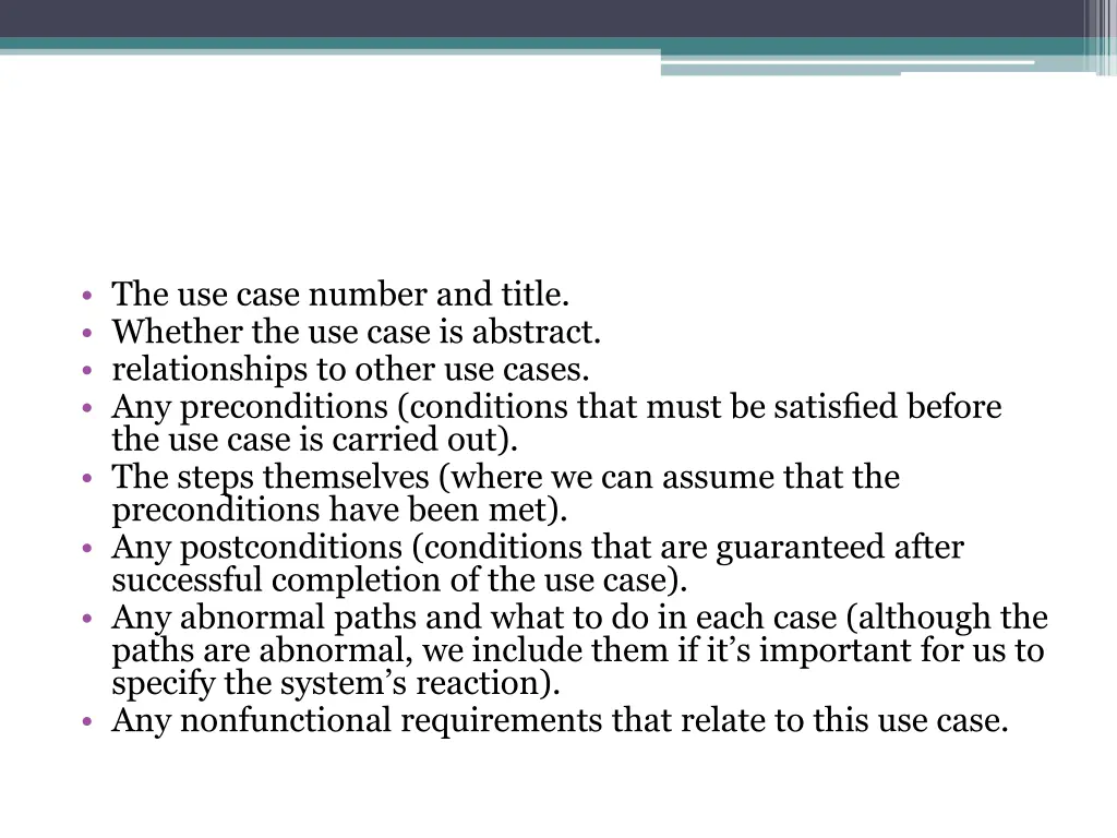 the use case number and title whether