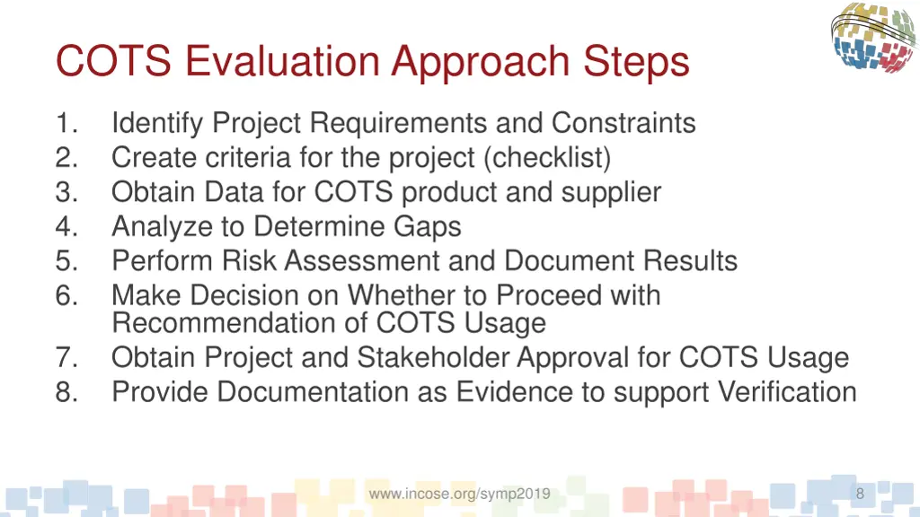 cots evaluation approach steps