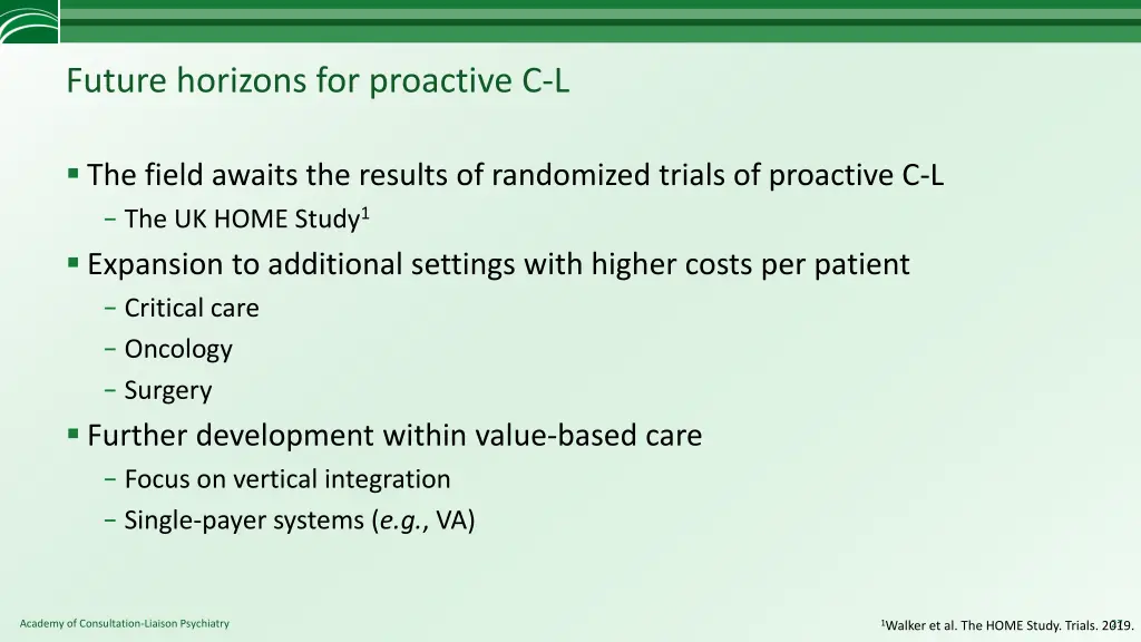 future horizons for proactive c l
