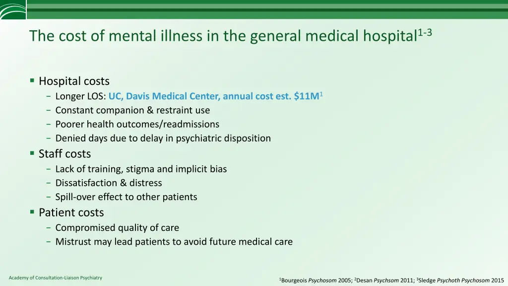 the cost of mental illness in the general medical
