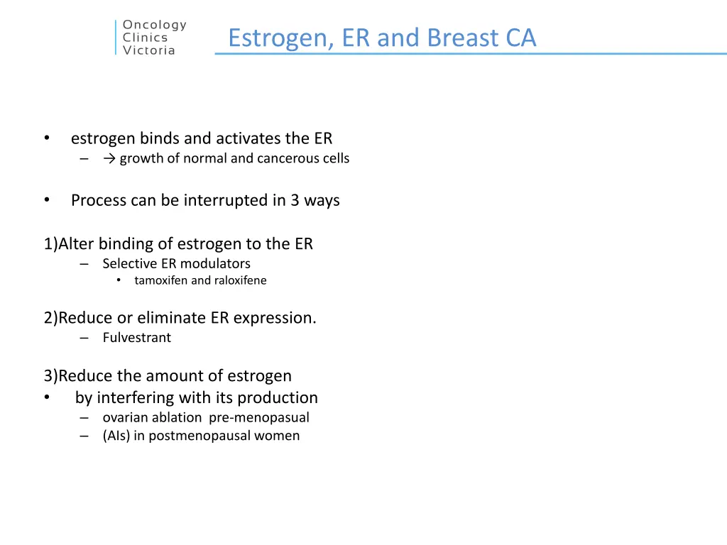 estrogen er and breast ca