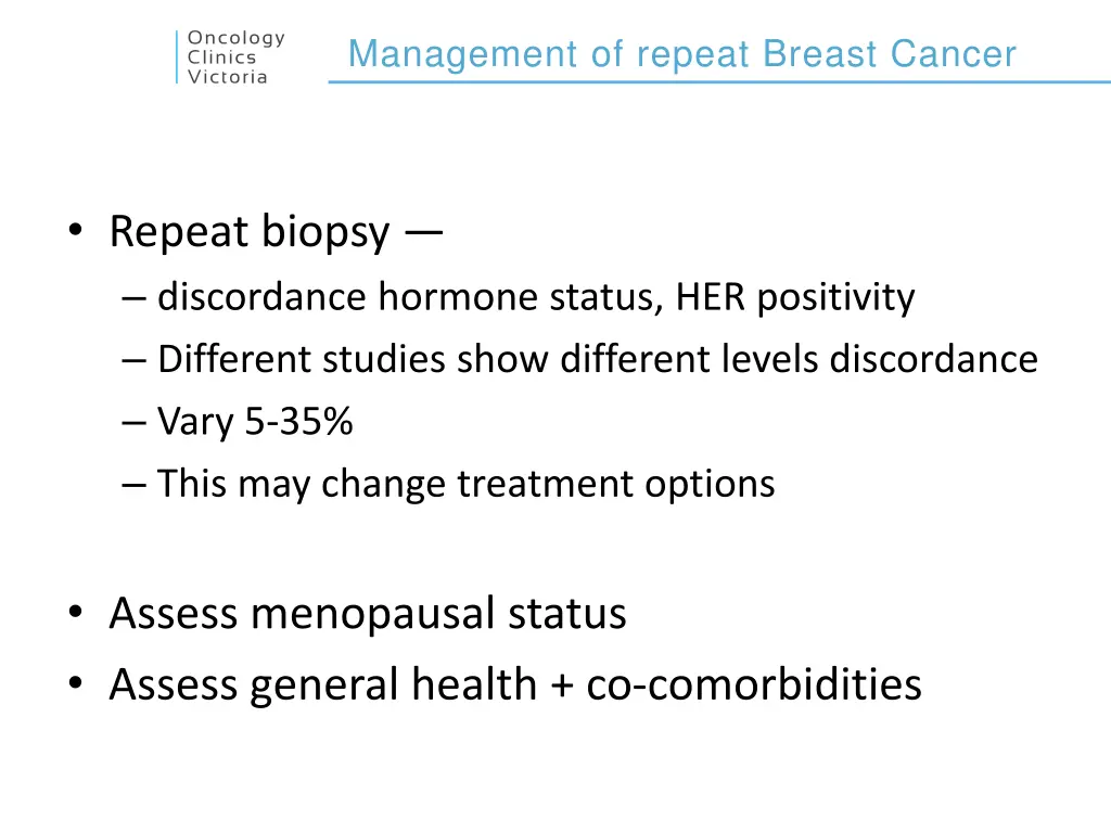 management of repeat breast cancer
