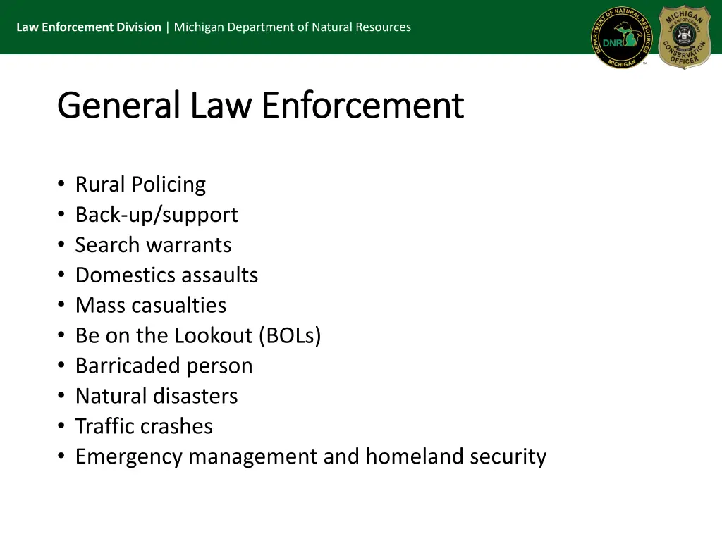 law enforcement division michigan department 2