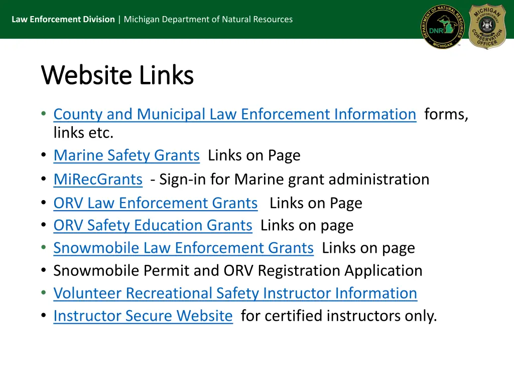 law enforcement division michigan department 33