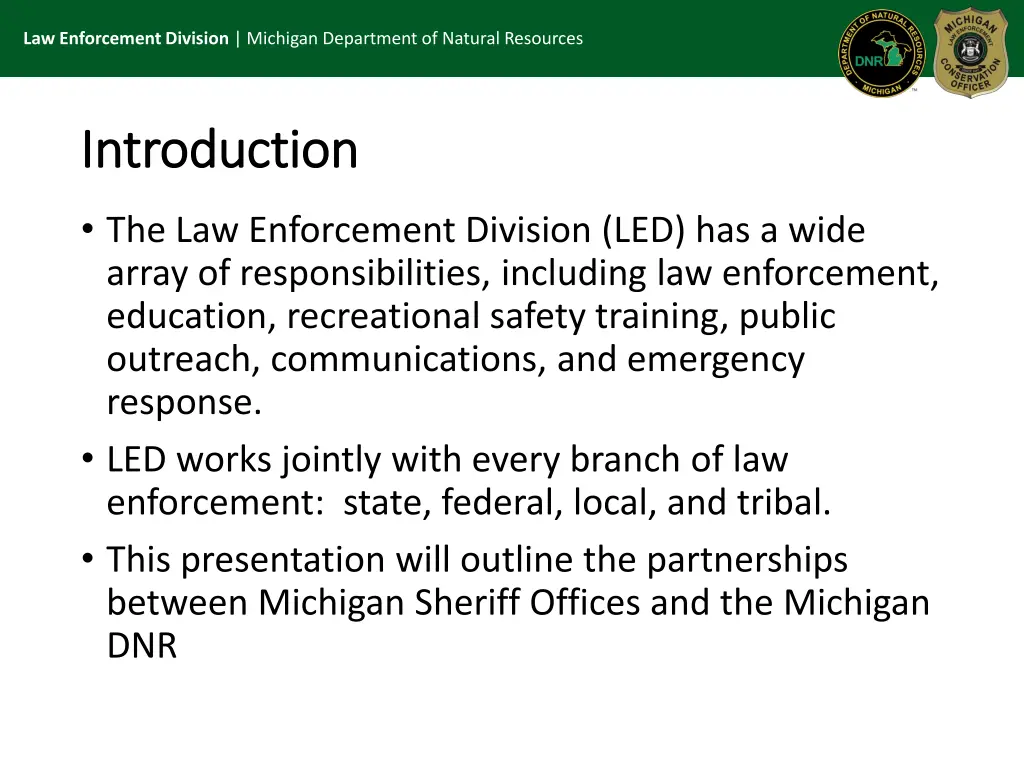 law enforcement division michigan department