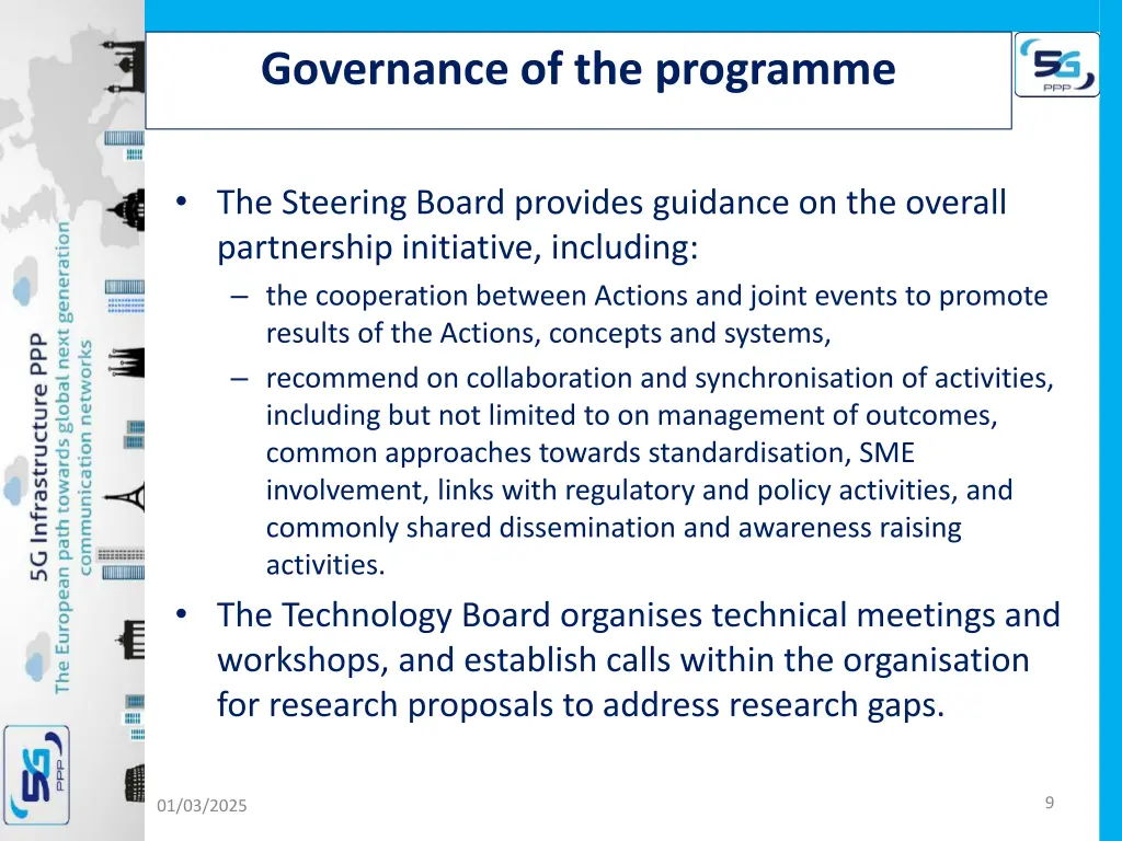 governance of the programme