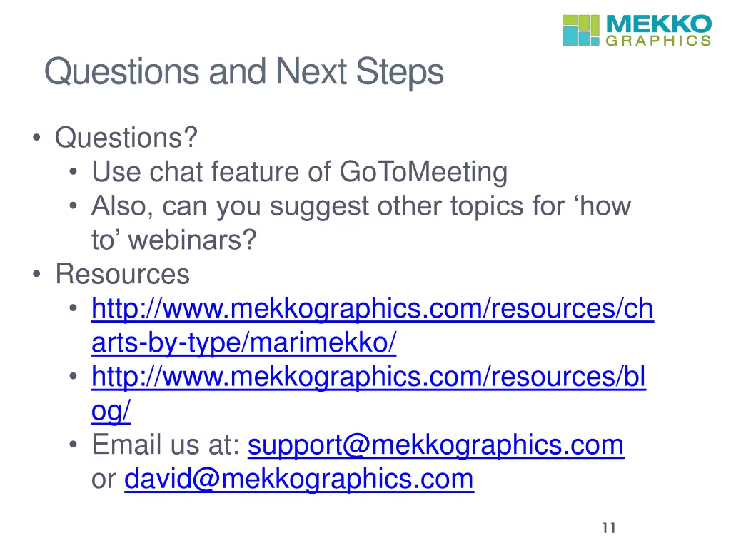 questions and next steps