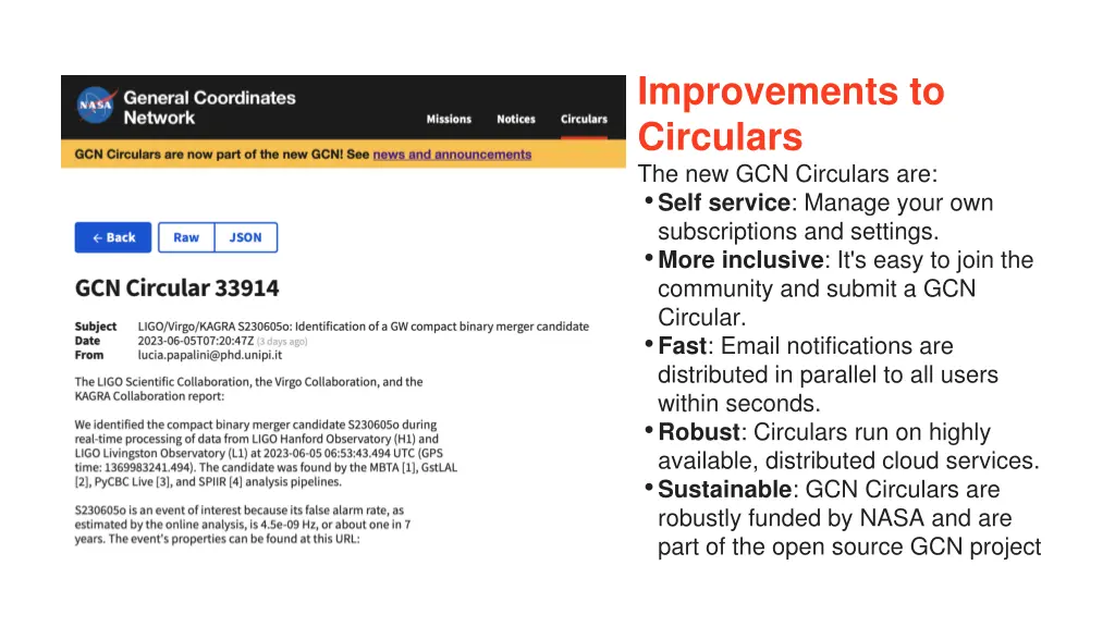 improvements to circulars the new gcn circulars