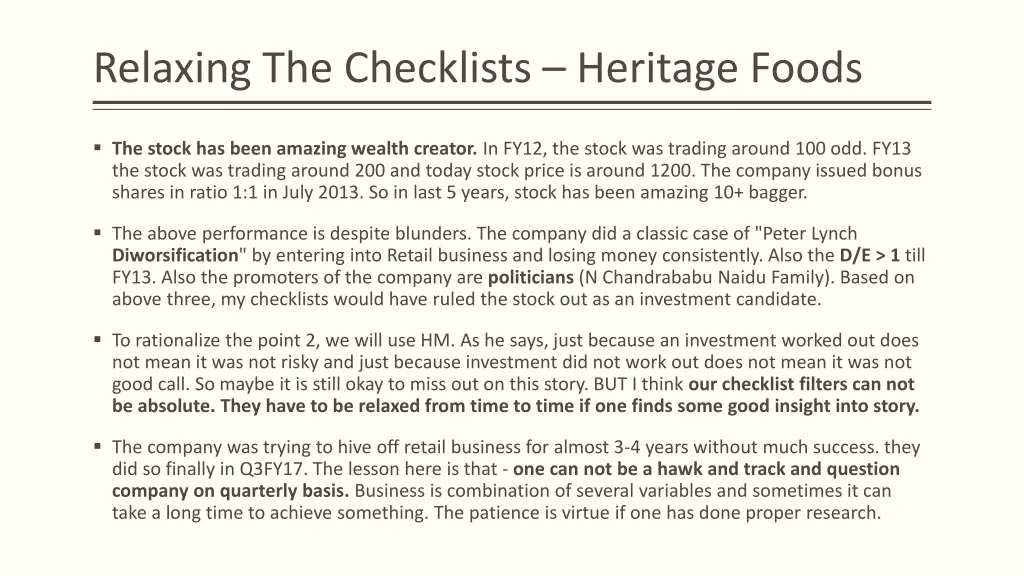 relaxing the checklists heritage foods