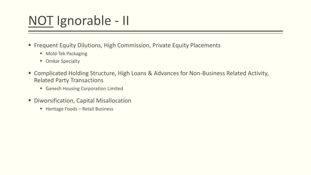 not ignorable ii