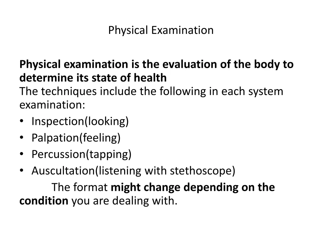 physical examination