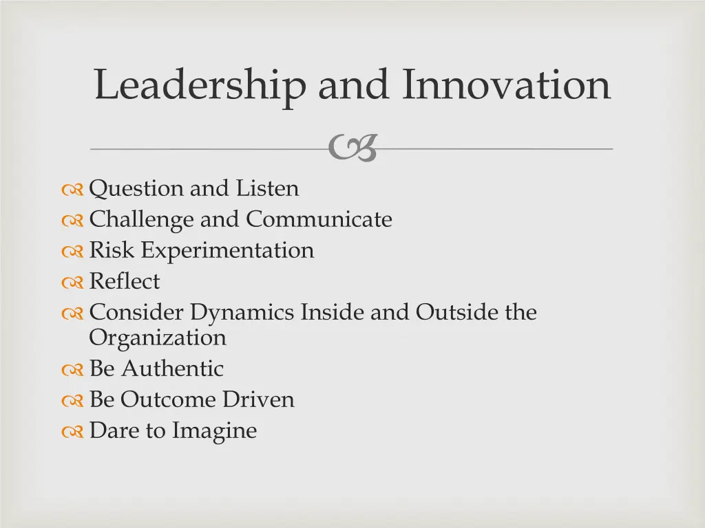 leadership and innovation