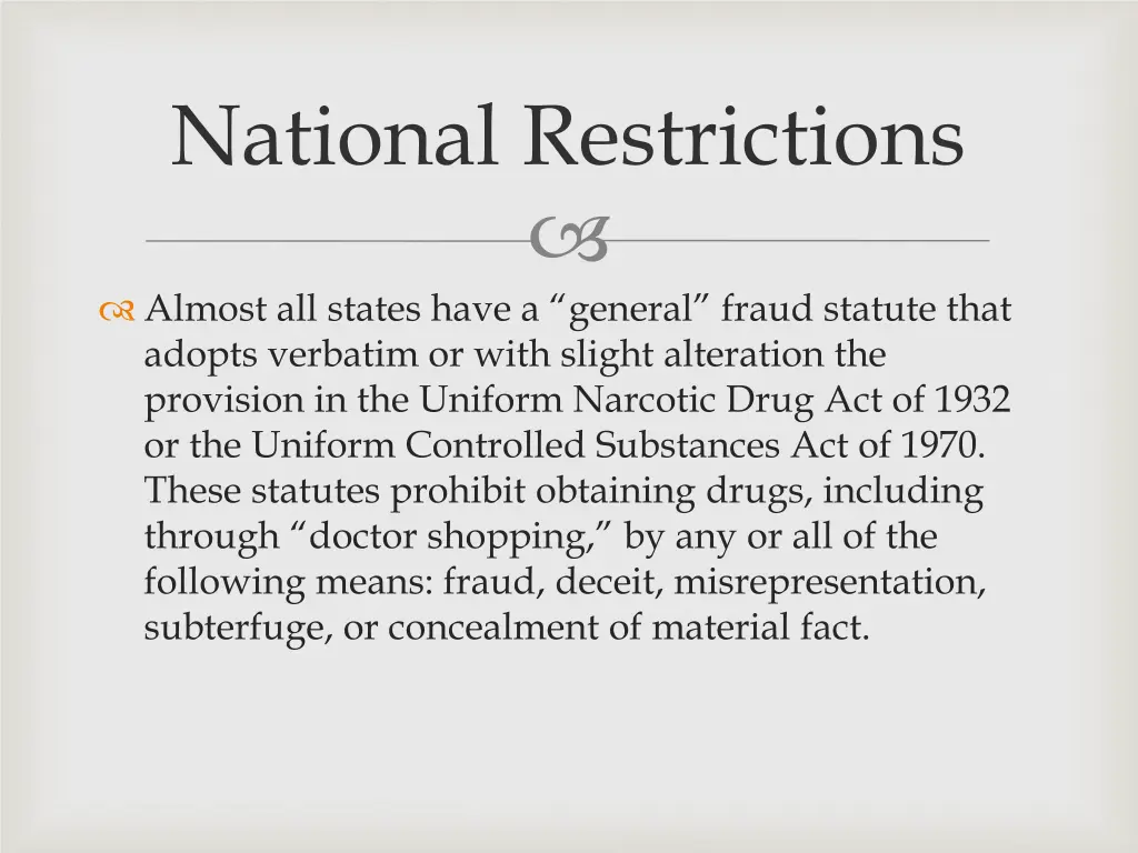 national restrictions