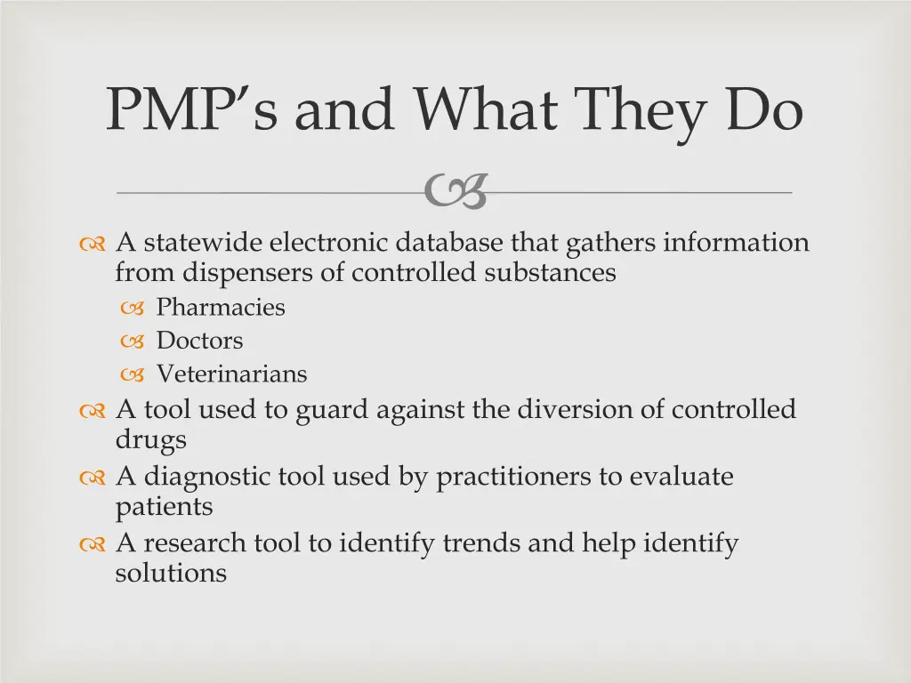 pmp s and what they do