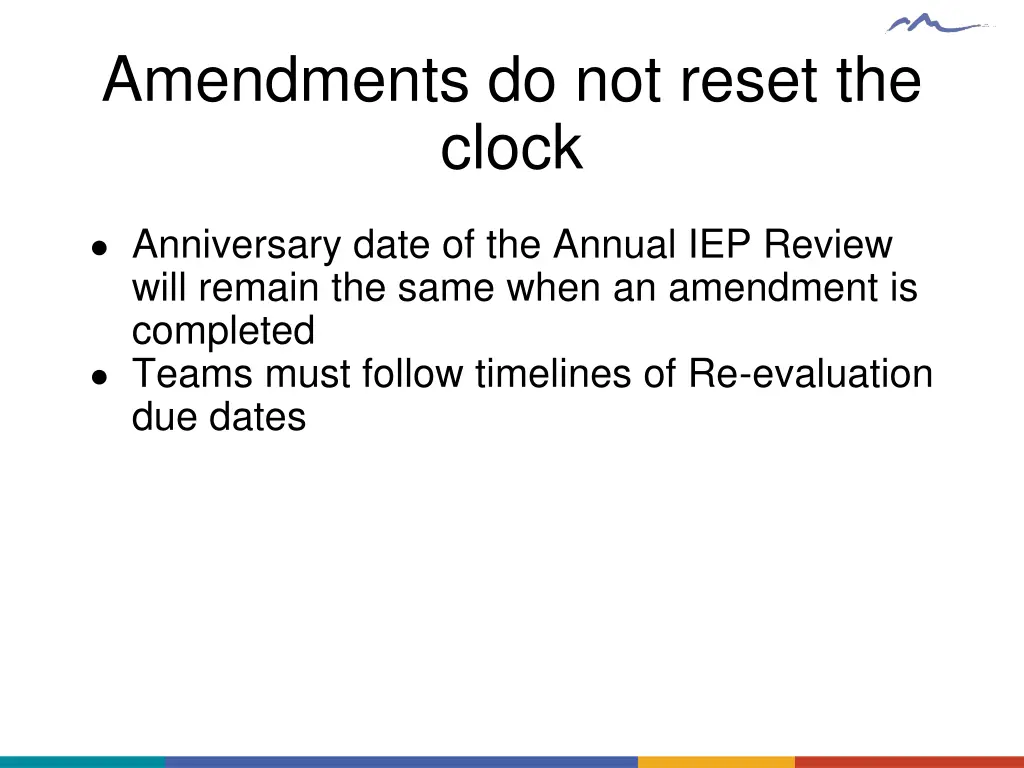 amendments do not reset the clock