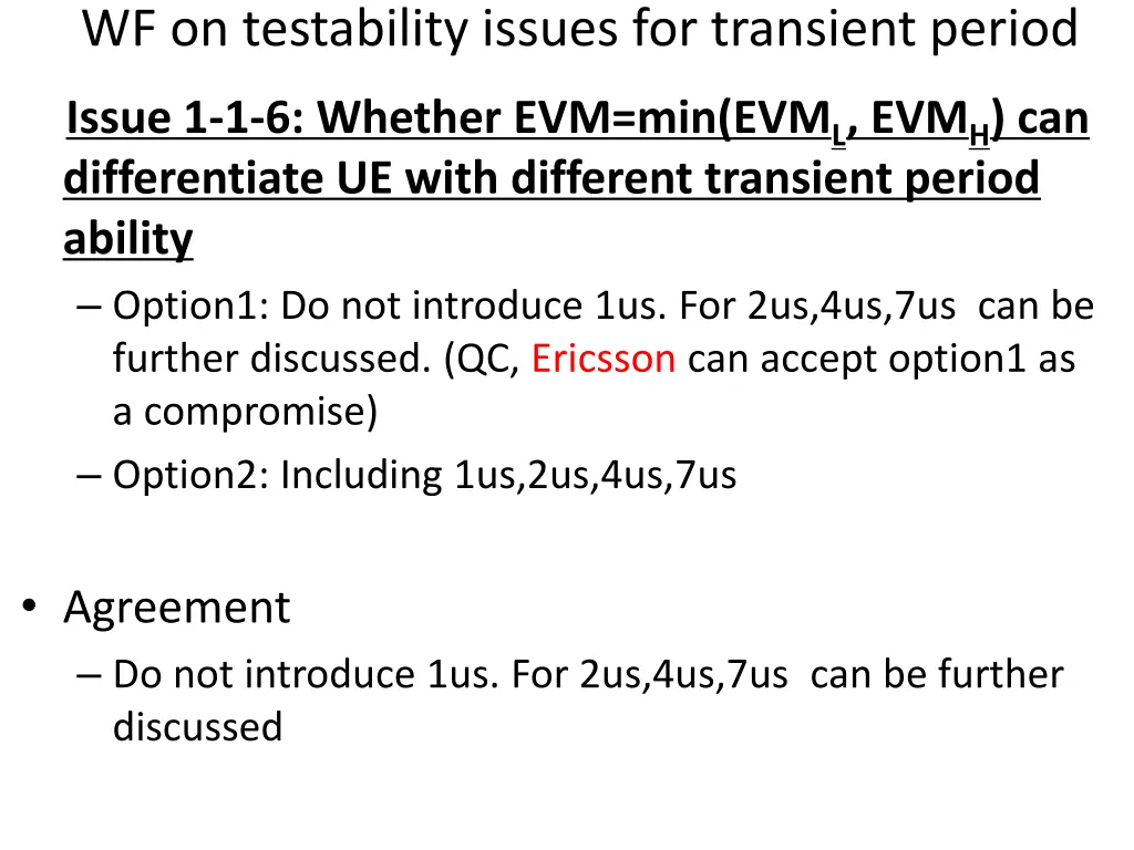 wf on testability issues for transient period 5