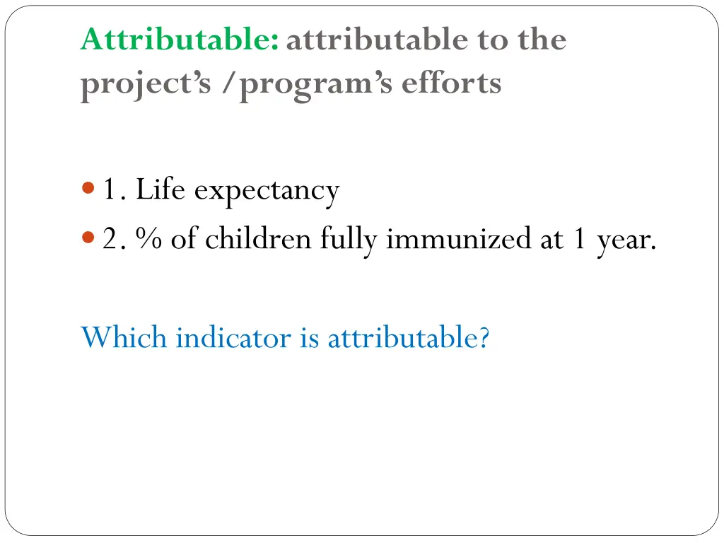 attributable attributable to the project