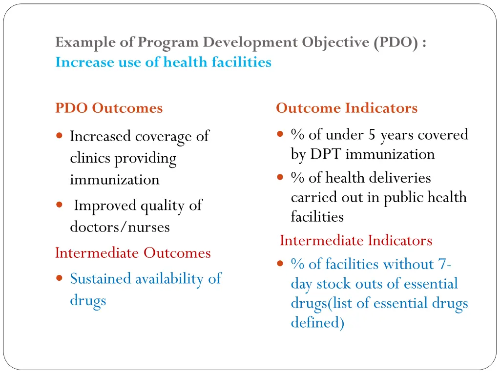 example of program development objective
