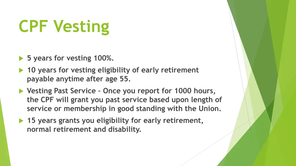 cpf vesting