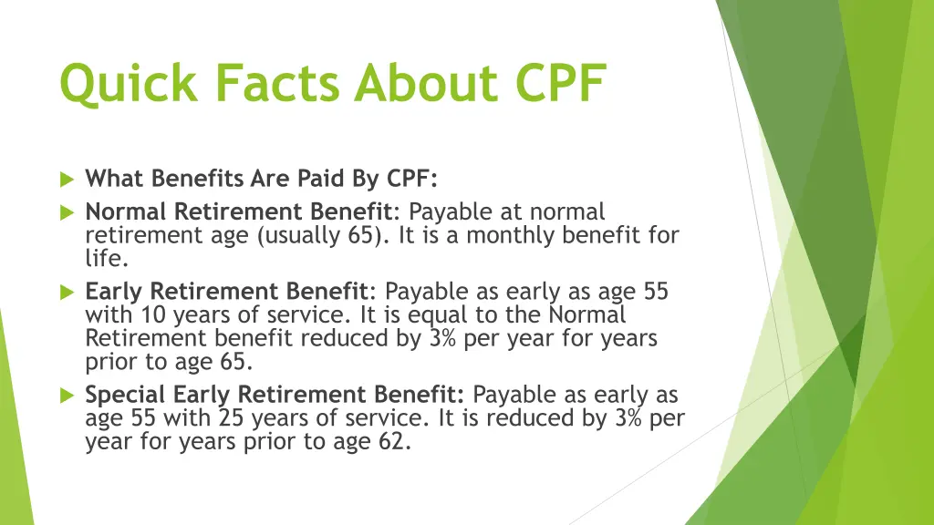 quick facts about cpf