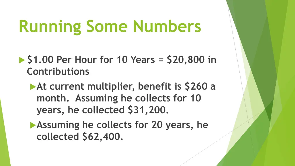 running some numbers