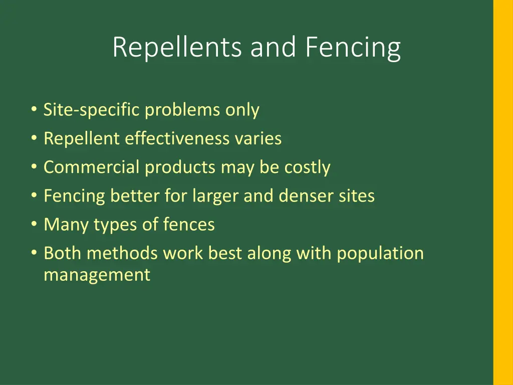 repellents and fencing