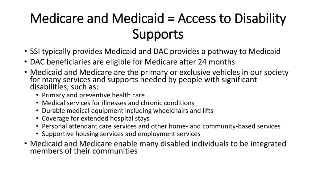 medicare and medicaid access to disability