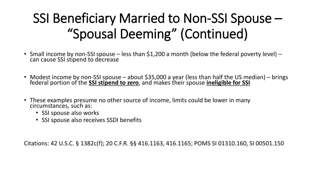 ssi beneficiary married to non ssi beneficiary 1