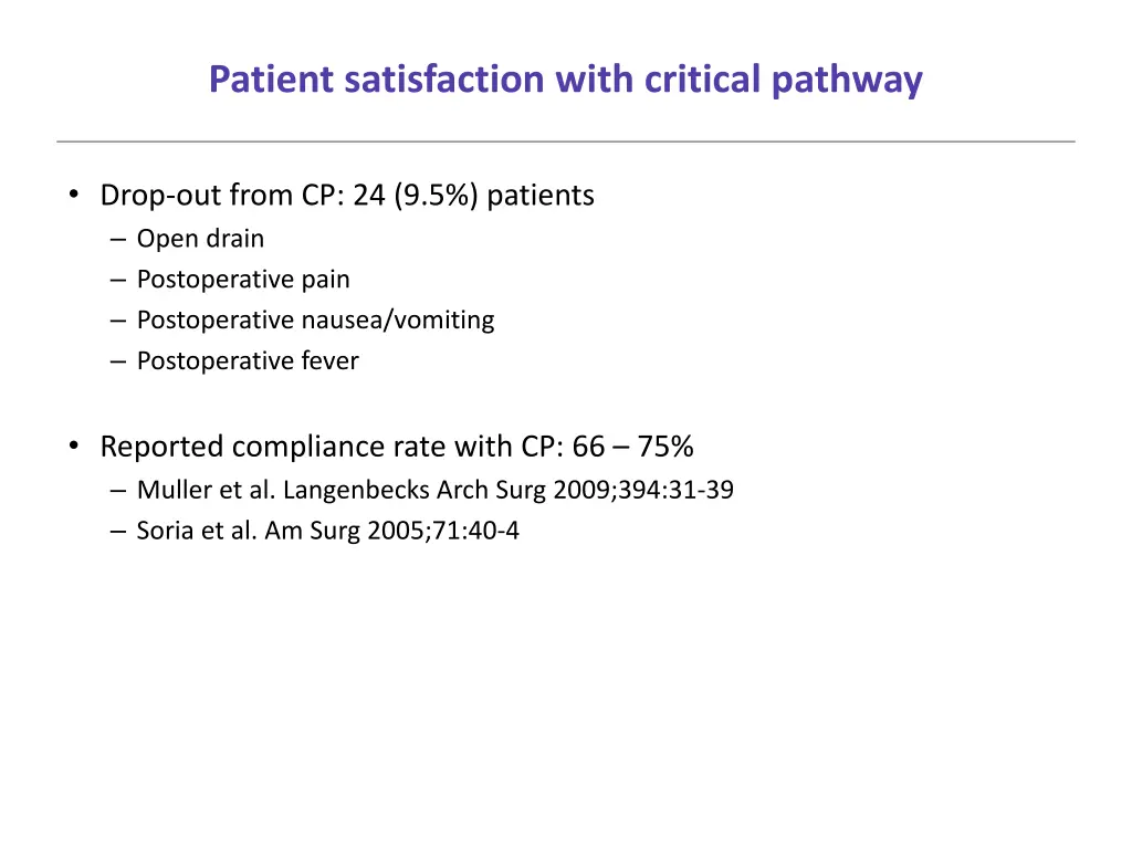 patient satisfaction with critical pathway 5