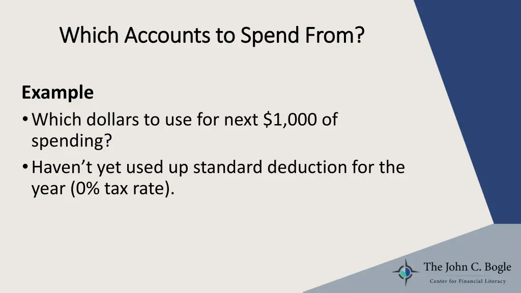 which accounts to spend from which accounts 1