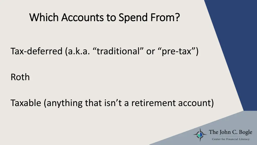 which accounts to spend from which accounts