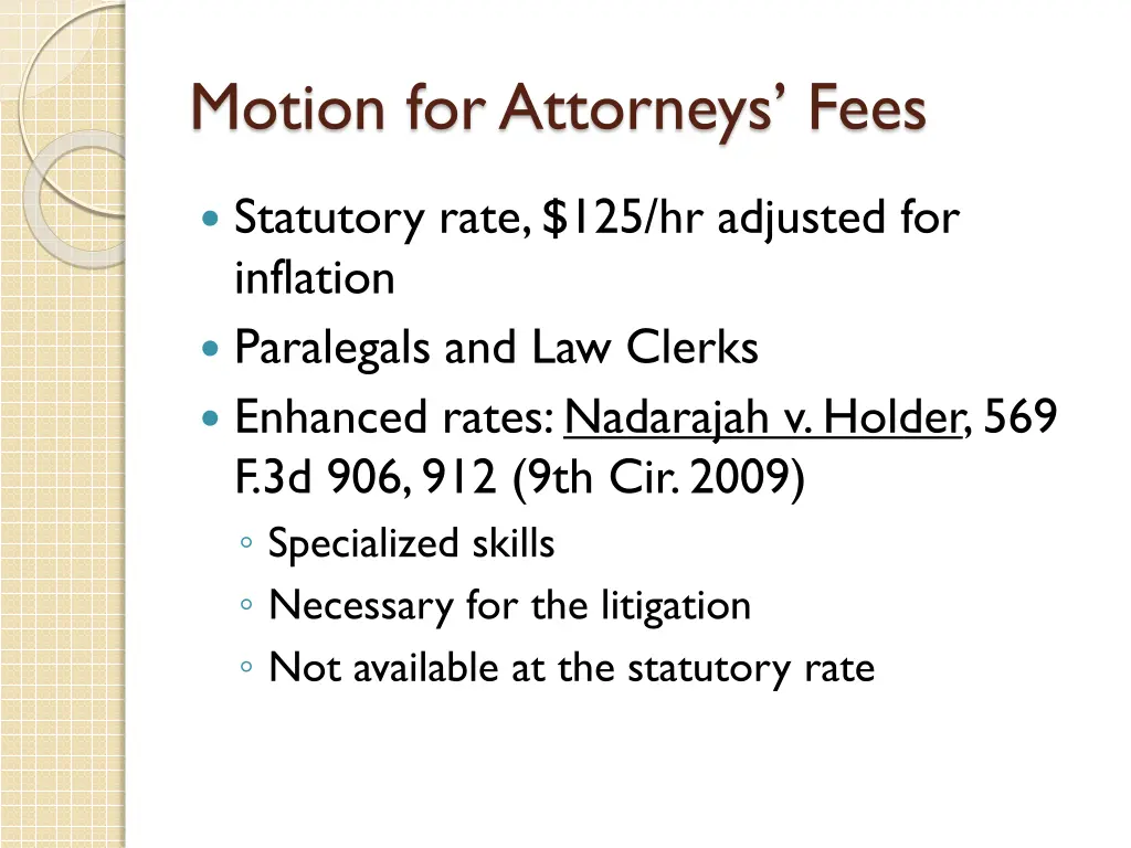 motion for attorneys fees