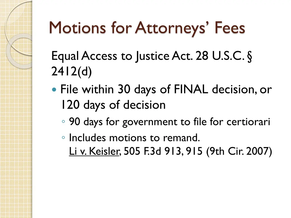 motions for attorneys fees