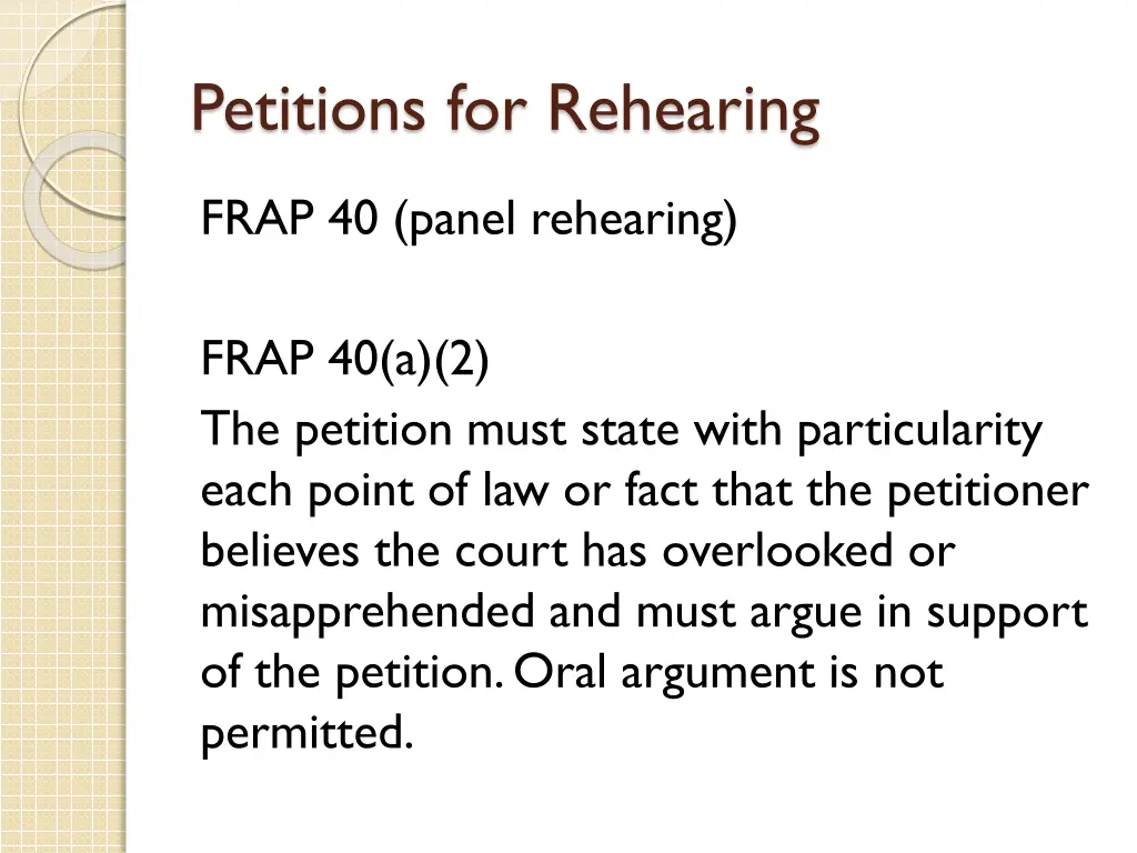 petitions for rehearing