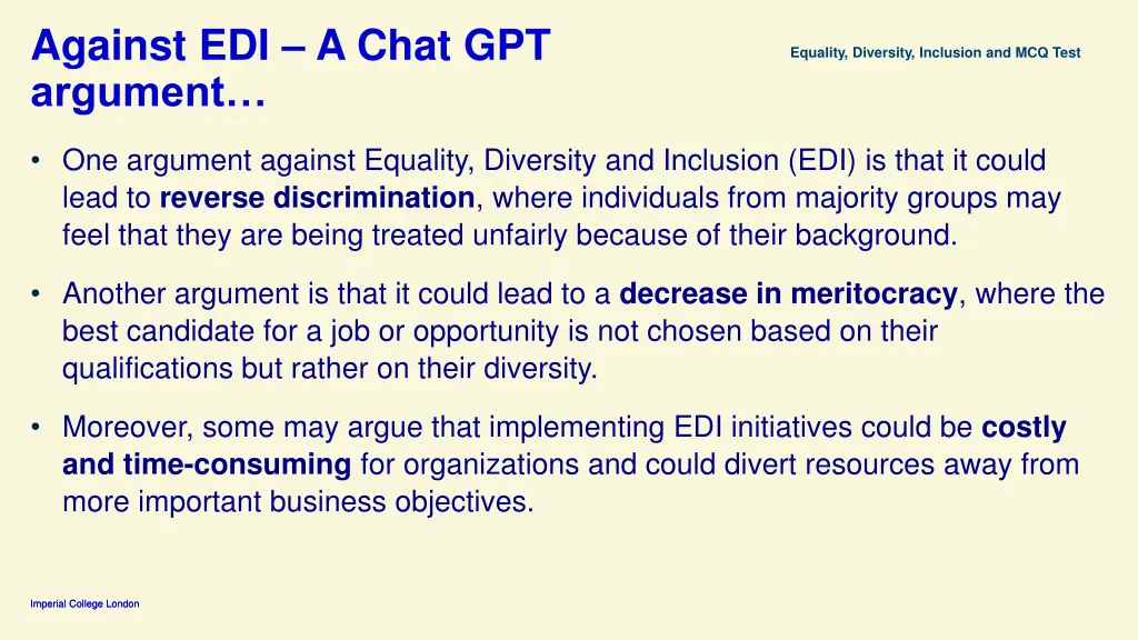against edi a chat gpt argument