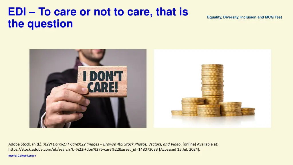 edi to care or not to care that is the question