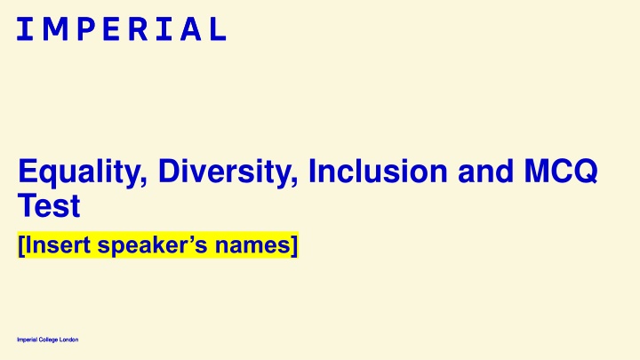 equality diversity inclusion and mcq test insert