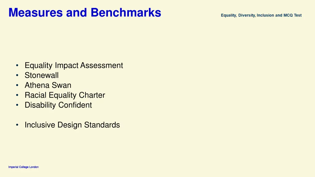 measures and benchmarks