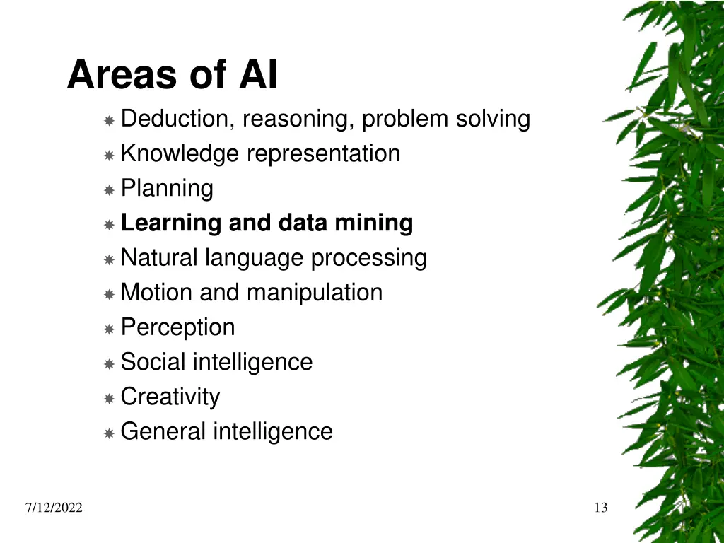 areas of ai deduction reasoning problem solving