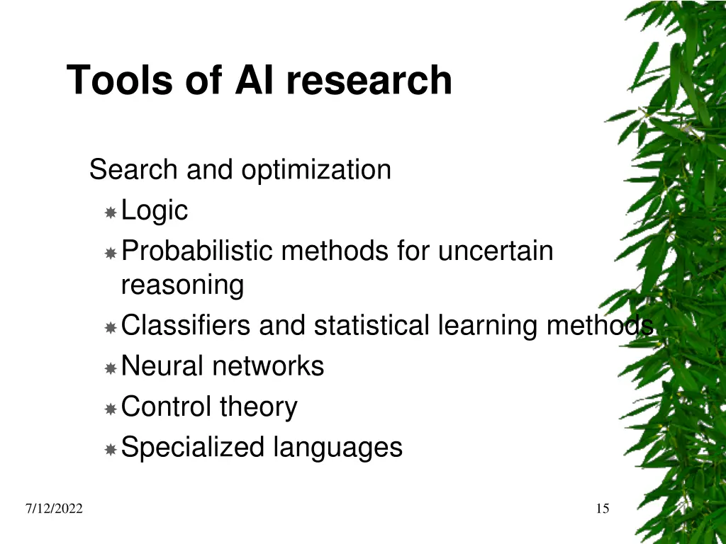 tools of ai research