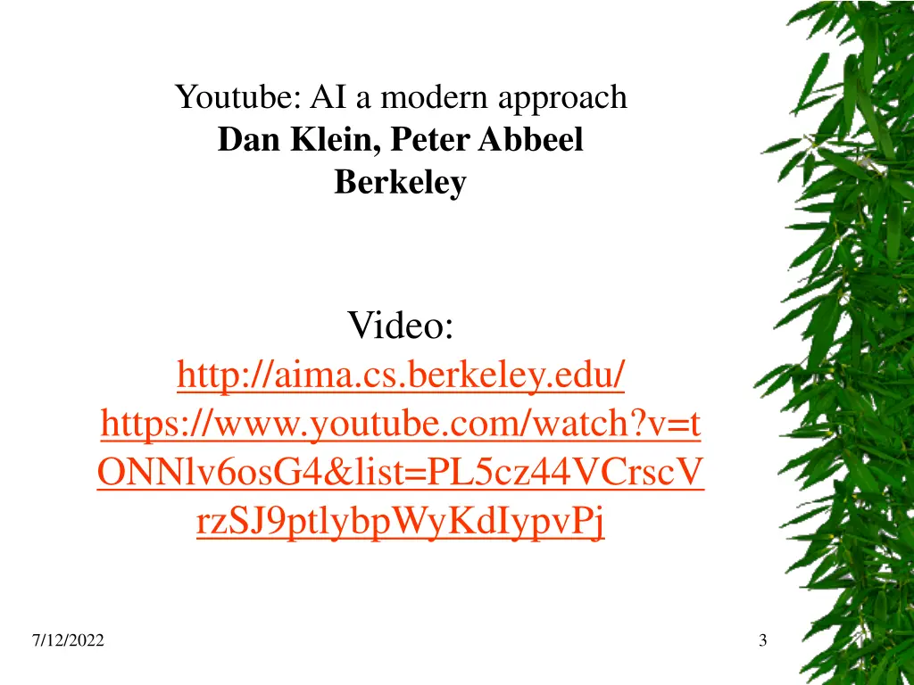 youtube ai a modern approach dan klein peter