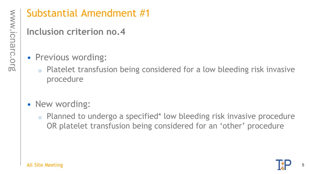 substantial amendment 1